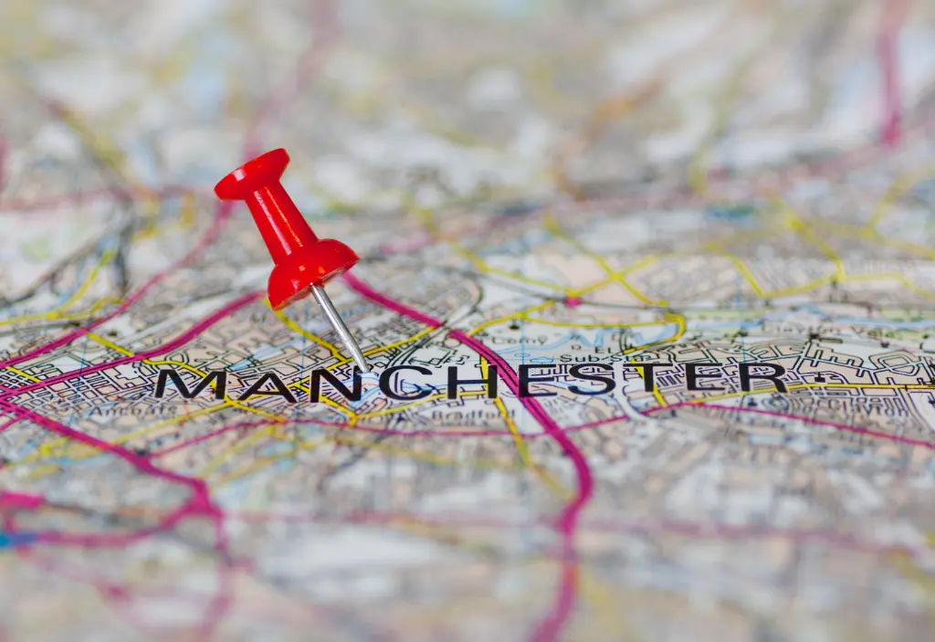 Manchester in map